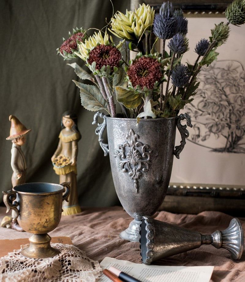 Vintage Old Wrought Iron Vase